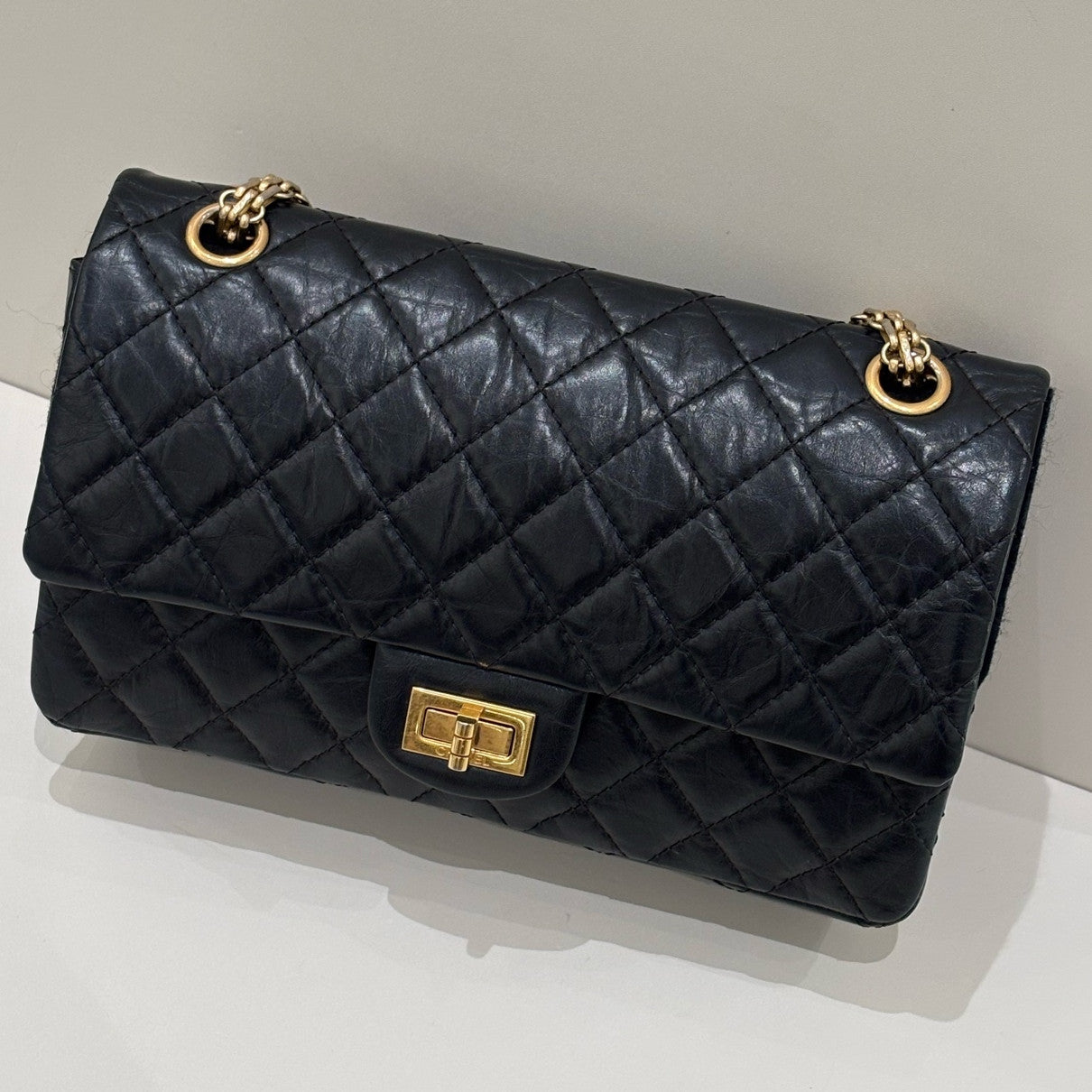 Chanel Black Gold Small Chain Shoulder Bag Quilted Classic Women