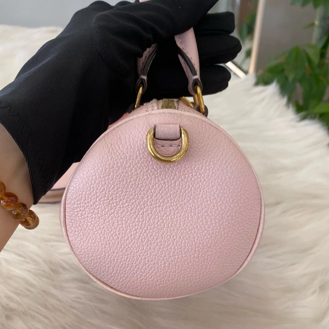 Louis Vuitton Papillon Monogram Leather Handbag Shoulder Bag Pink Gold Excellent
