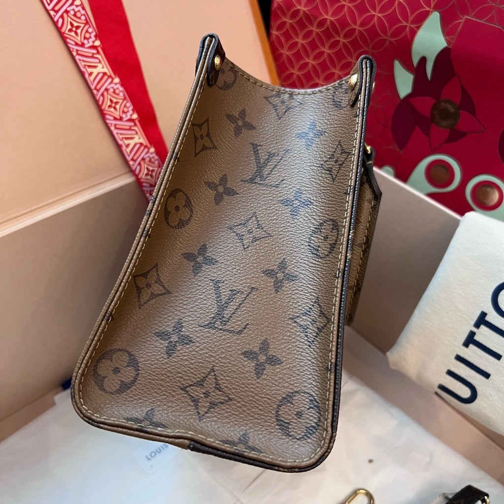 Louis Vuitton Onthego Small Canvas Crossbody Tote Handbag For Women