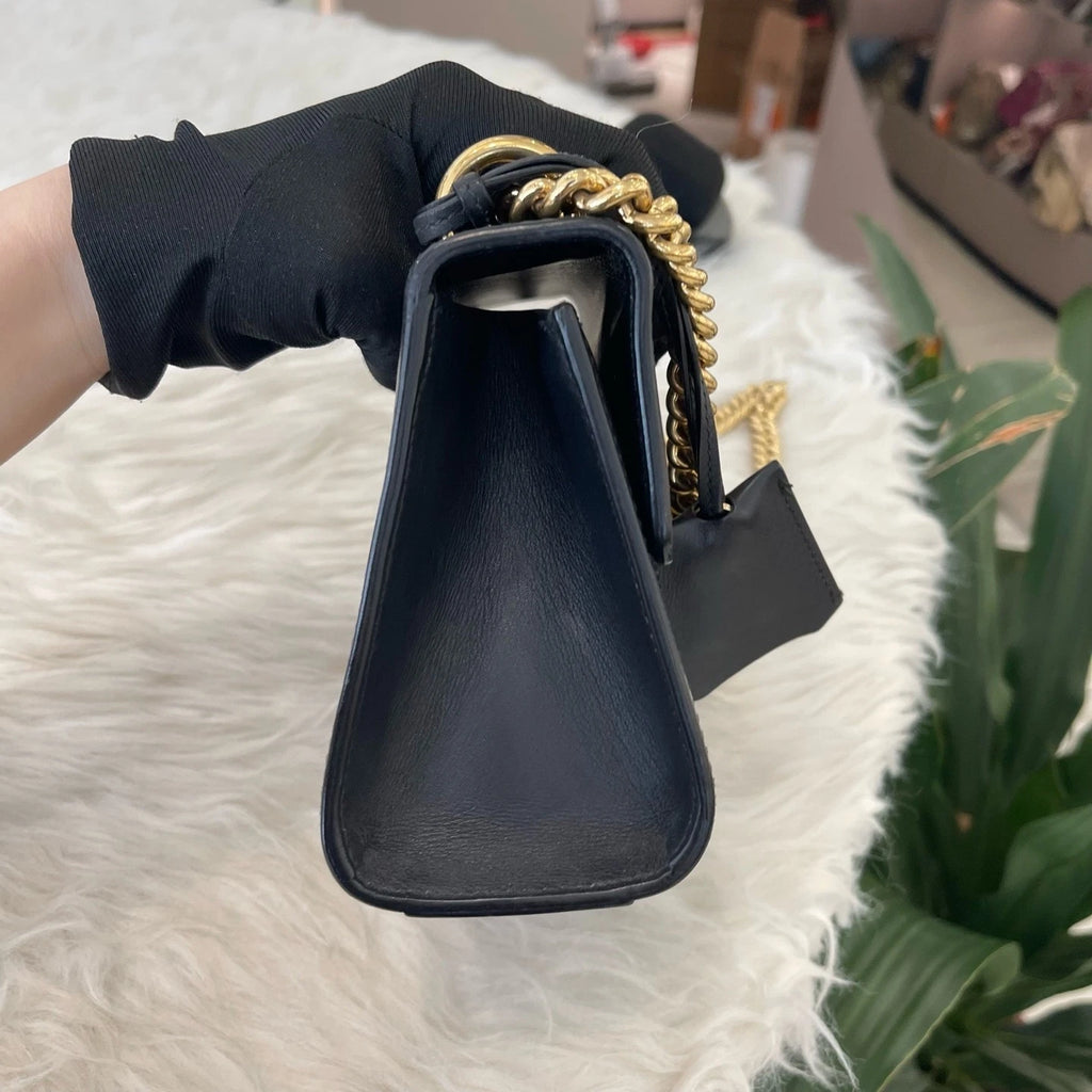 Gucci Black Leather Moonlight Box Chain Shoulder Bag For Women