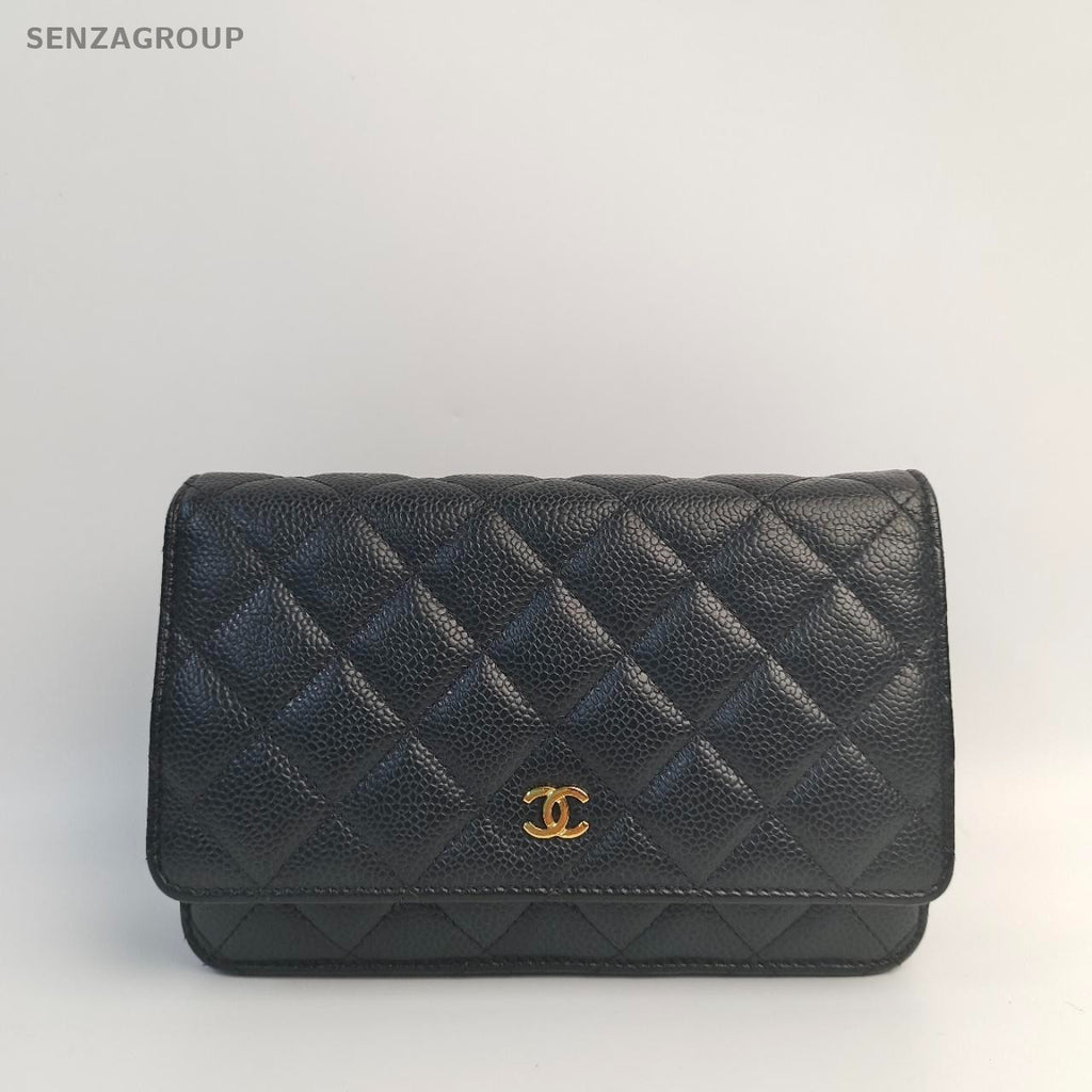 SJ0001 CHANEL CC Wallet on Chain WOC Black