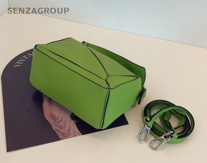 Loewe Mini Puzzle Crossbody Handbag Clutch Bag Women Fennel Green