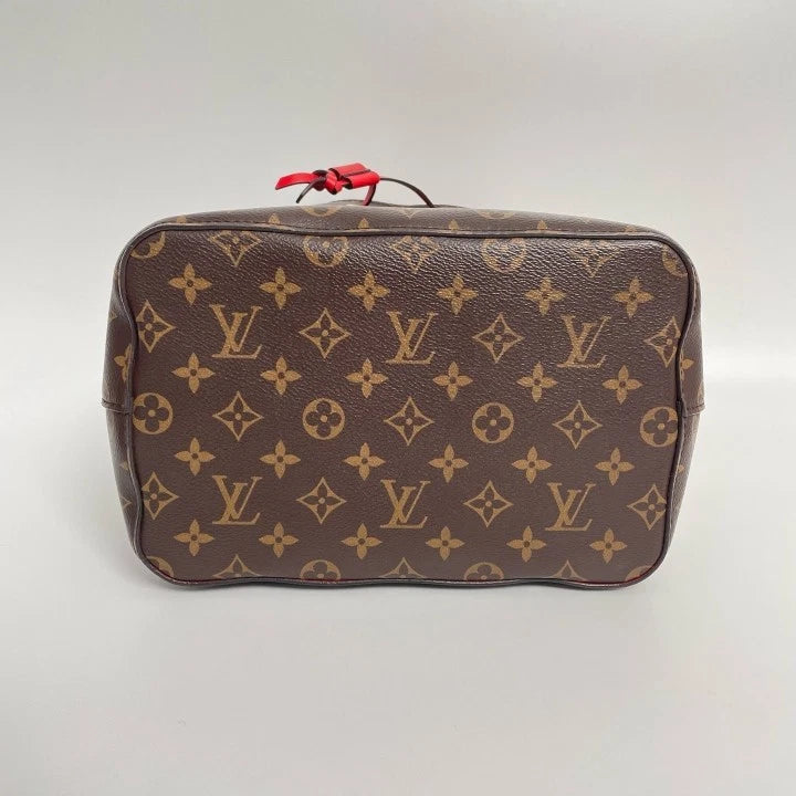Louis Vuitton Neonoe Monogram Canvas Medium Red Bucket Bag For Women