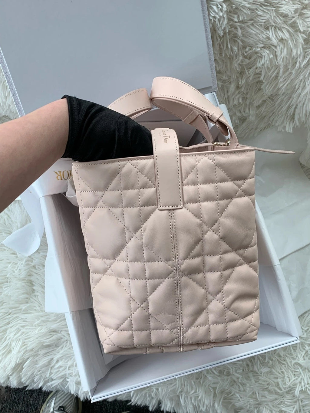 Dior New Medium Pink Leather Tote Bag For Women
