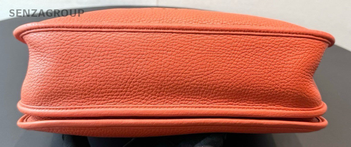 HERMES Evelyne29 Shoulder Bag Crossbody Orange Silver Used Women Classic