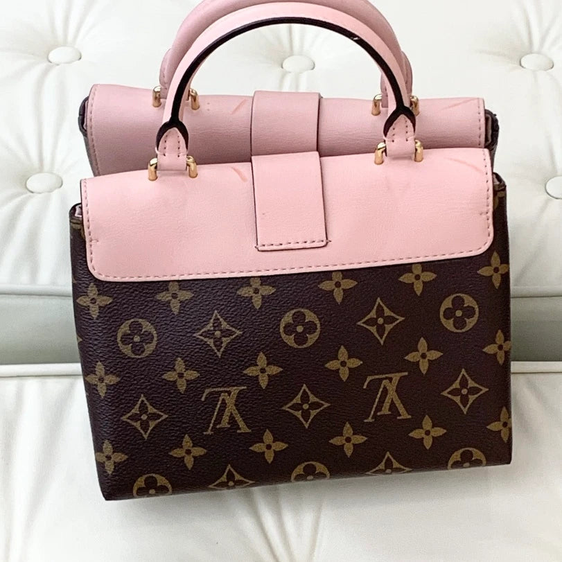 Louis Vuitton Locky BB Calfskin Monogram Top Handle Crossbody Bag Pink Women S