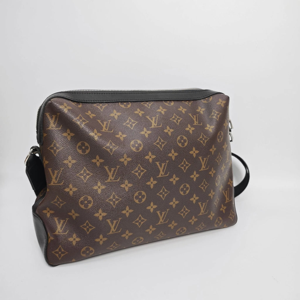 Louis Vuitton Monogram Brown Leather Crossbody Briefcase For Women