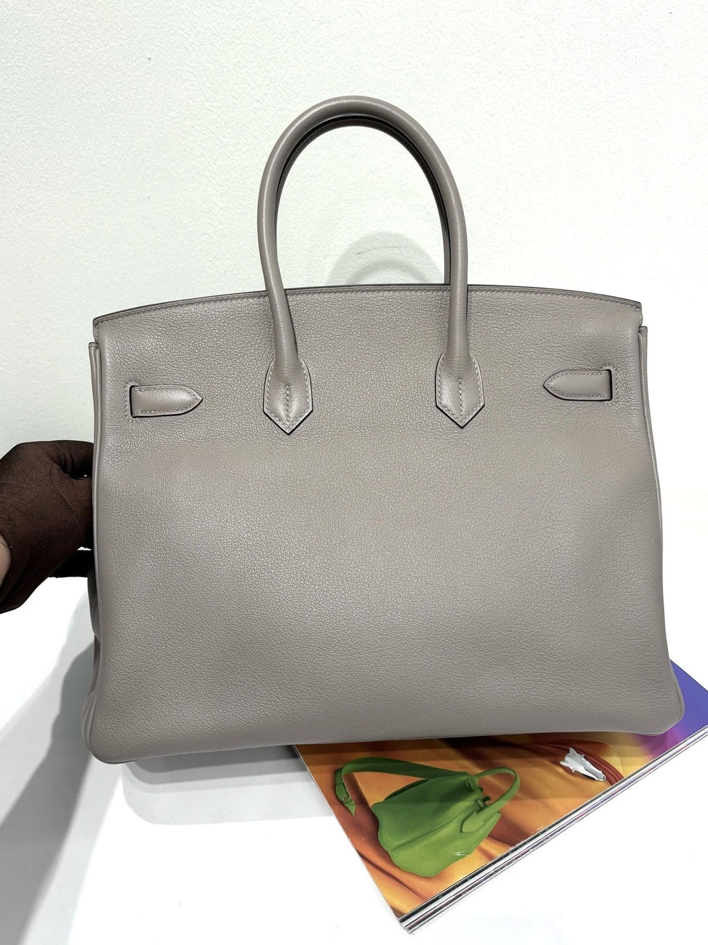 Hermes Birkin 35 Evercolor Leather Gray Gold Hardware Handbag For Women