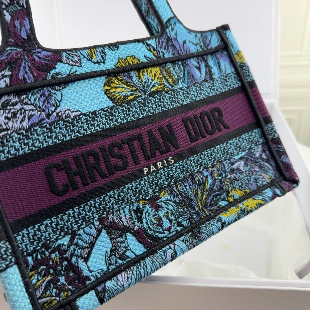 Dior Book Tote Canvas Handbag Tote Bag Excellent
