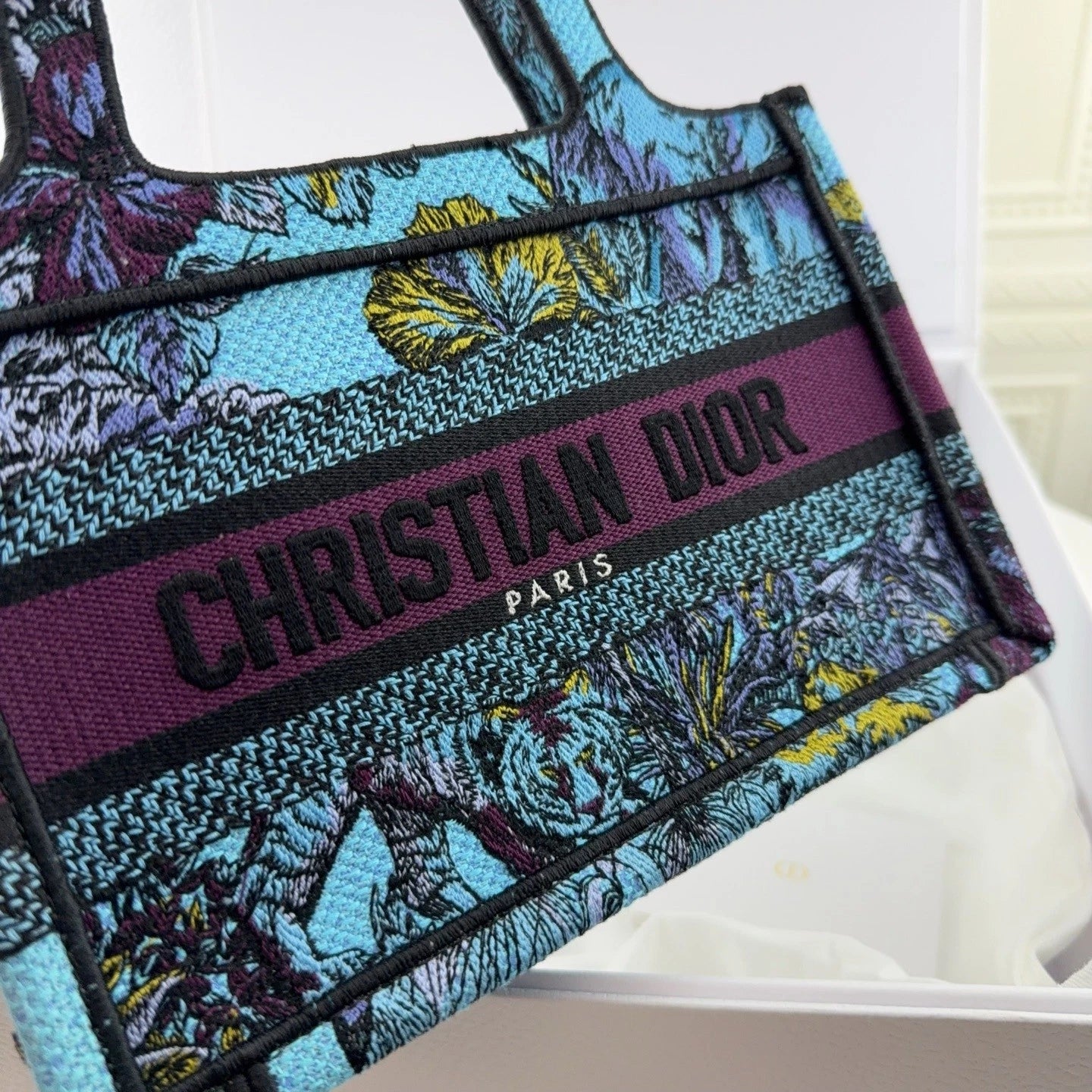 Dior Book Tote Canvas Handbag Tote Bag Excellent