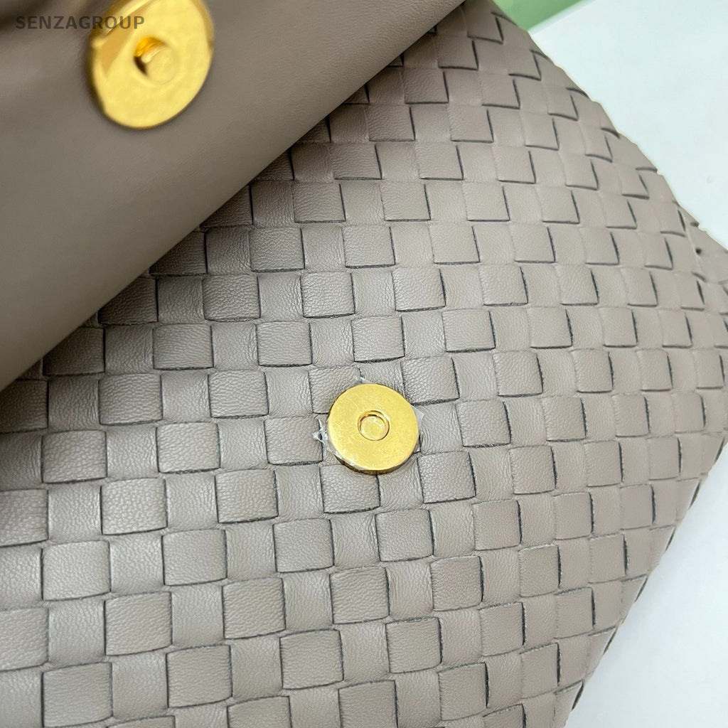 Bottega Veneta Olimpia Piccola Chain Shoulder Bag Gray Gold Women Classic