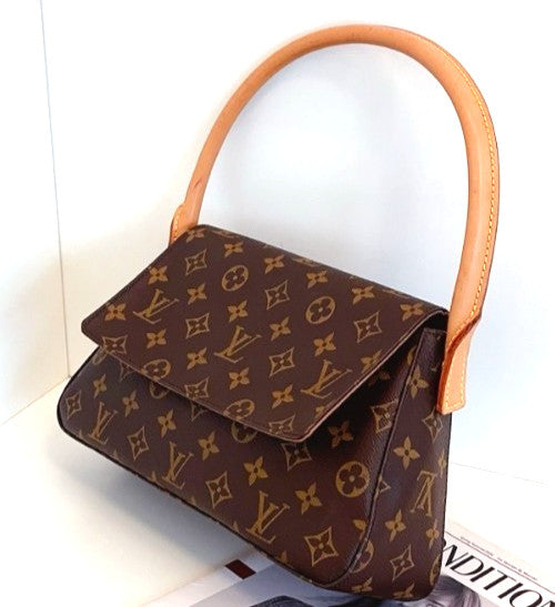 Louis Vuitton Looping PM Monogram Shoulder Handbag Women Vintage