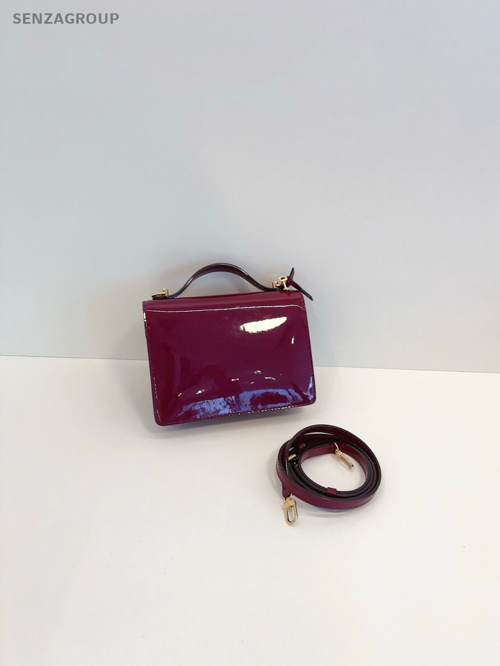 Louis Vuitton Purple-red Vernis Monceau BB 2WAY Handbag Crossbody