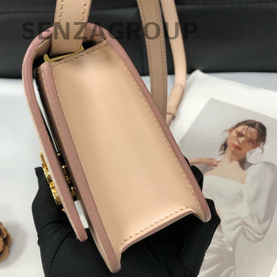 Burberry TB Logo Mini Box Calfskin Crossbody Bag Pink Women's
