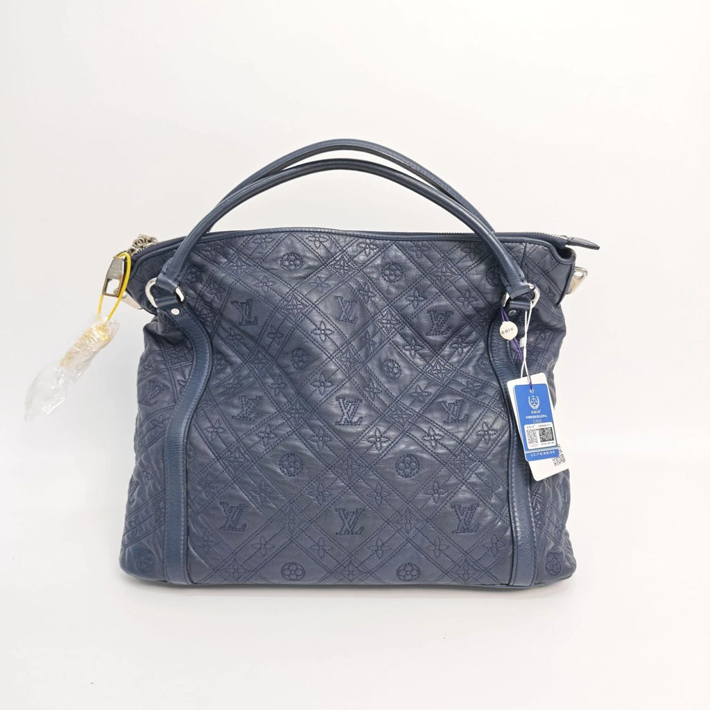 Louis Vuitton Blue Embossed Leather Handbag Crossbody Bag For Women