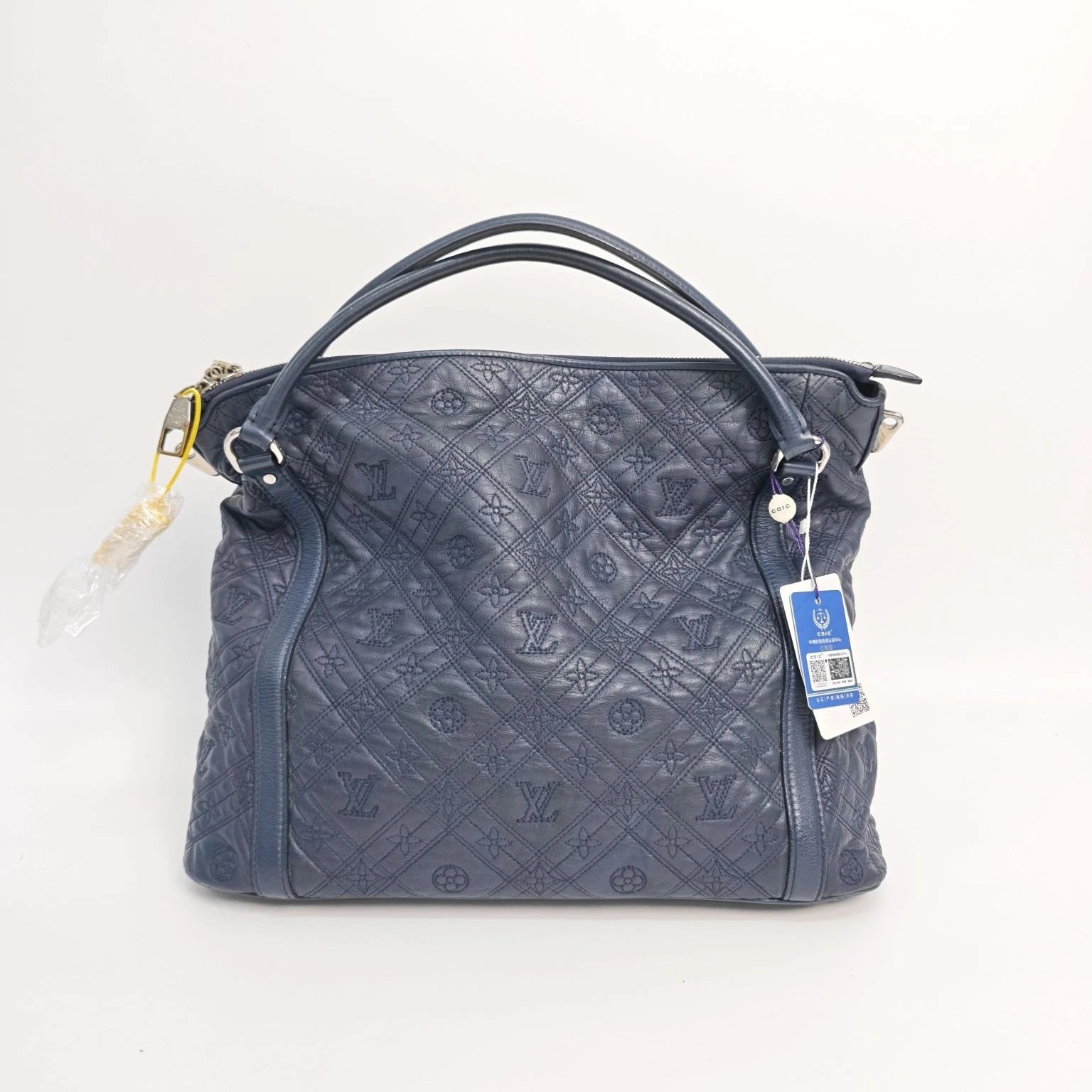 Louis Vuitton Blue Embossed Leather Handbag Crossbody Bag For Women