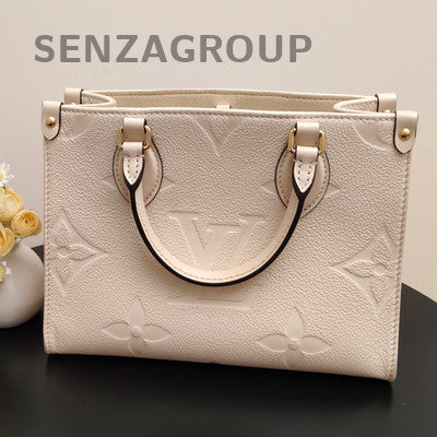 Louis Vuitton Onthego Monogram Empreinte Leather Tote Bag - White