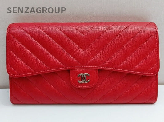 Chanel GF Wallet Chain Shoulder Bag Pink Gold Used Women Classic