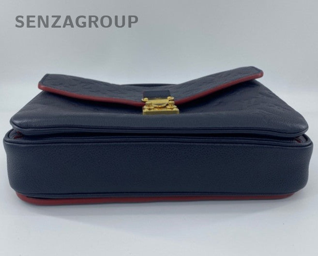 Louis Vuitton Monogram Calfskin Shoulder Bag Crossbody Blue Red Gold Women