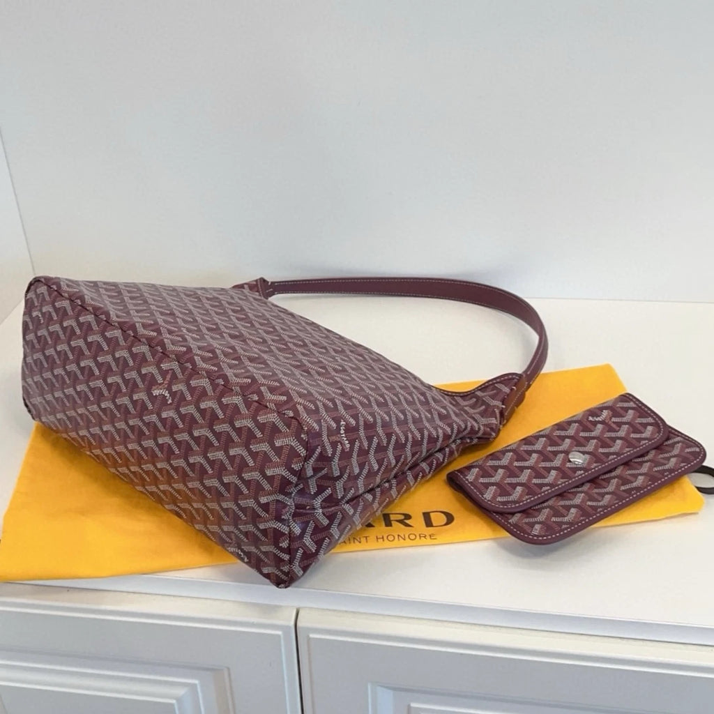 Goyard Boheme Hobo Shoulder Bag Red Silver Used Women Classic