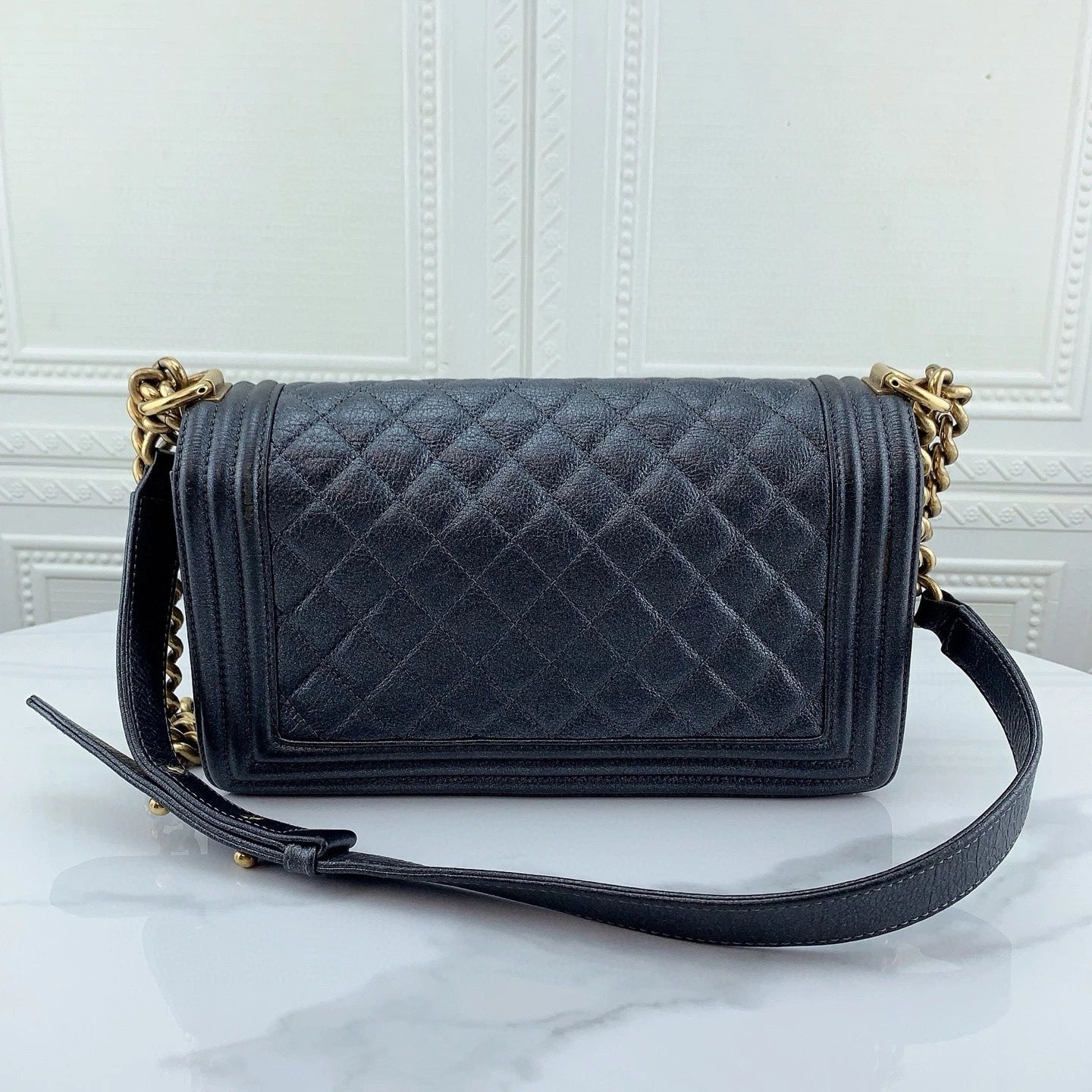 CHANEL Leather LeBoy Medium Shoulder Bag For Women