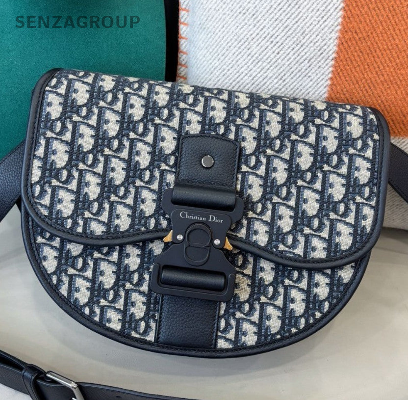 Christian Dior Gallop Saddle Shoulder Bag Crossbody Black Silver Unisex Adults