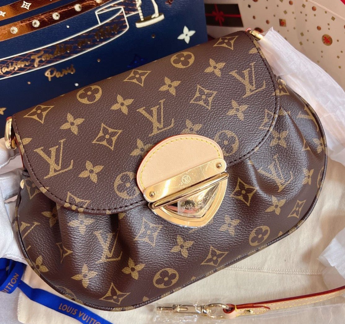Louis Vuitton Sunset Monogram Shoulder Bag Brown Gold Used Women Classic
