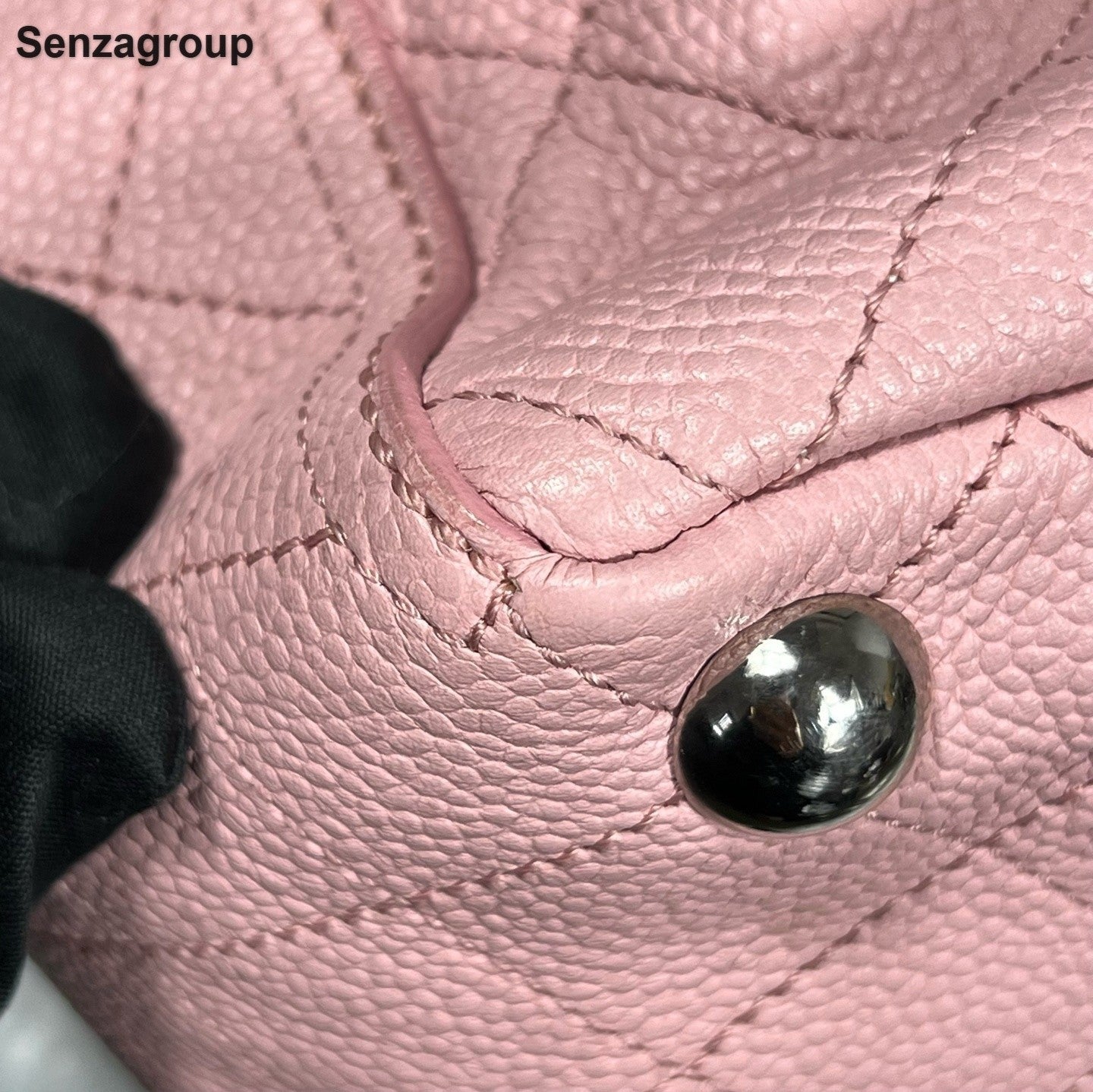 Chanel Tote Chain Shoulder Bag Pink Silver Used Women Classic Fashion