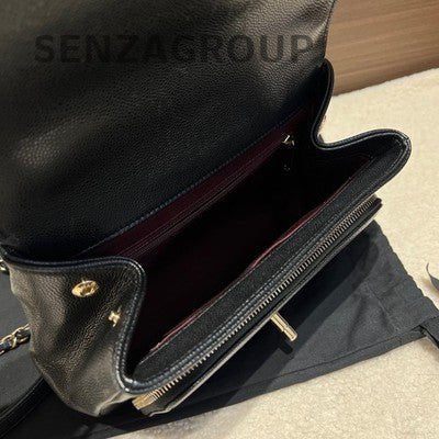 Chanel Black Caviar Medium Messenger Bag with Chain Strap