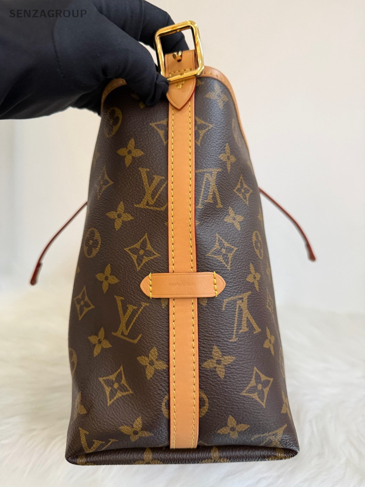 Louis Vuitton Carryall PM Monogram Shoulder Bag Brown Gold Women Classic
