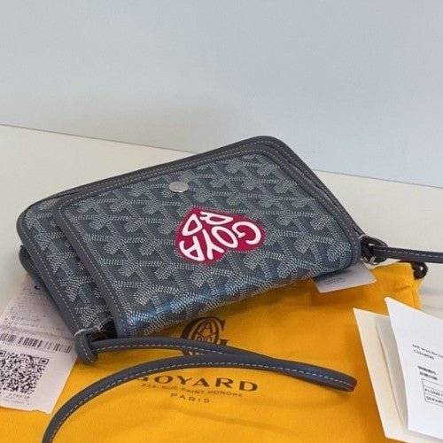 Goyard Plumet woc Envelope Monogram Crossbody bag Grey Brand NEW