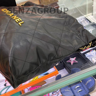 Chanel 22 Bag Small Black Gold Quilted Chain Shoulder Bag Classic