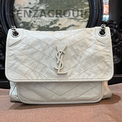 Saint Laurent Niki Medium Silver Chain Shoulder Bag Classic Women's