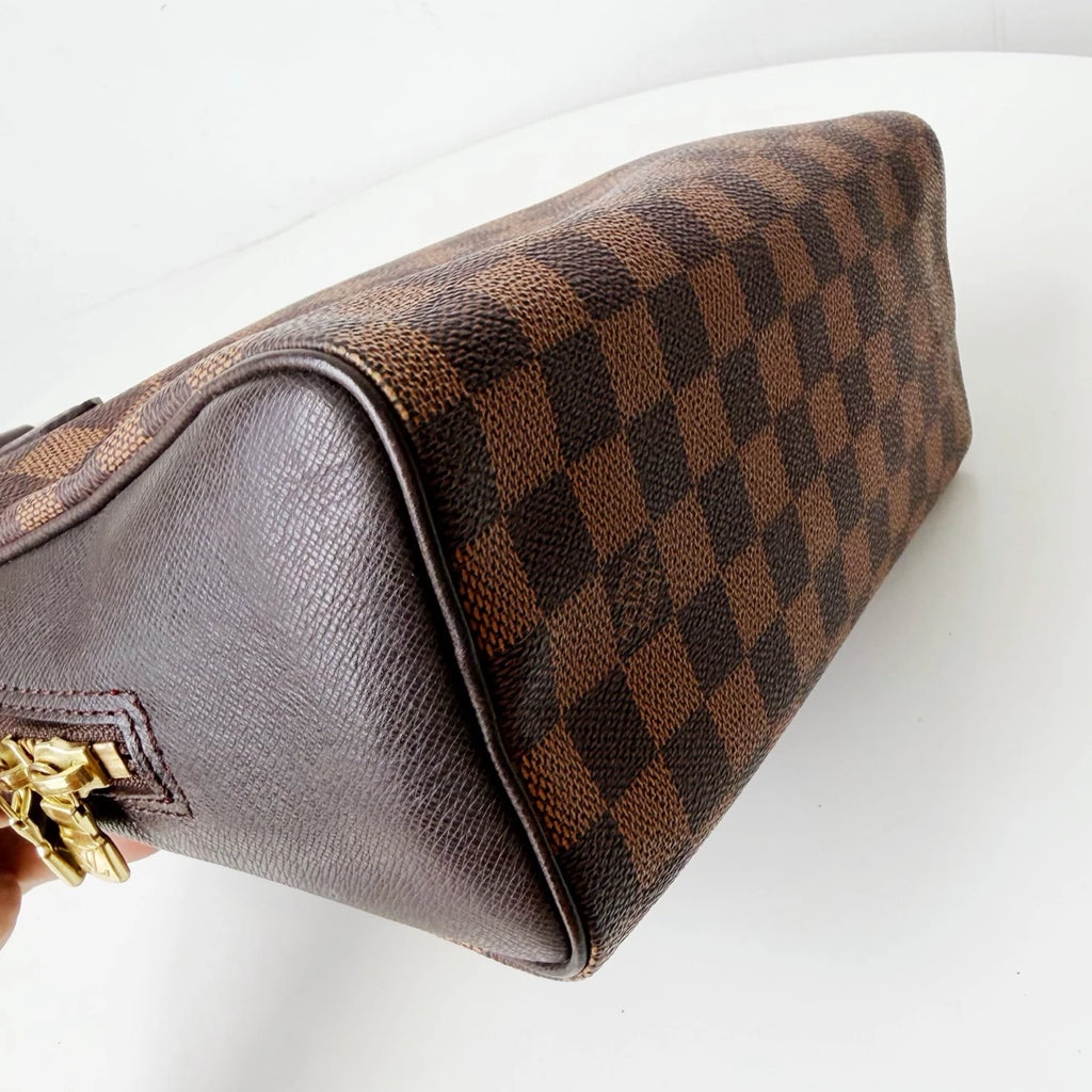 Louis Vuitton Triana Damier Ebene Canvas Handbag Gold Hardware