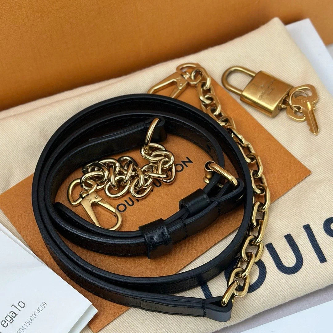 Louis Vuitton Speedy20 Monogram Black Gold Crossbody Handbag Excellent