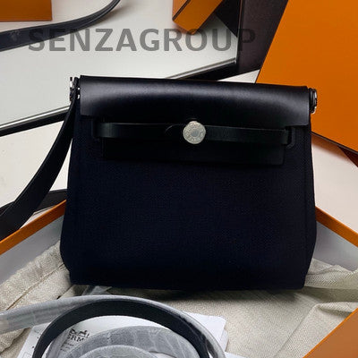 Hermès Mini Herbag Black Silver Shoulder Crossbody Bag Women's Classic