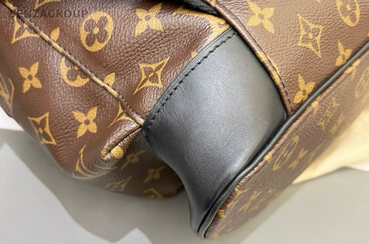 Louis Vuitton Christopher Monogram Backpack Brown Silver Unisex Adults Classic