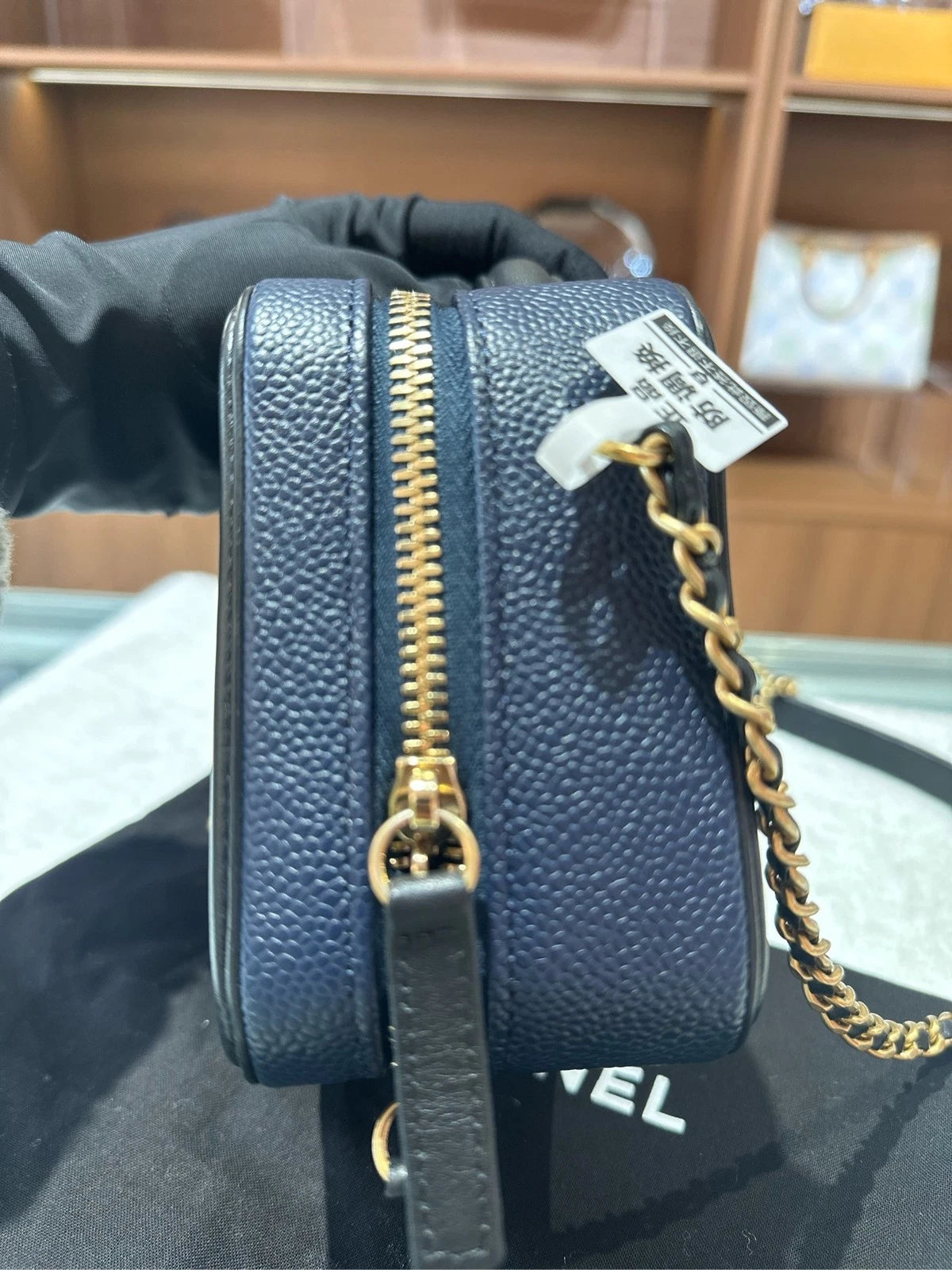 CHANEL Blue Small Camera Bag Handbag Crossbody For Women