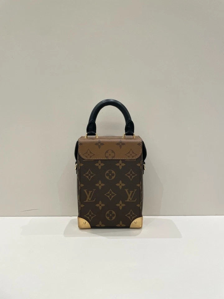 Louis Vuitton Brown Leather Camera Box Crossbody Bag For Women