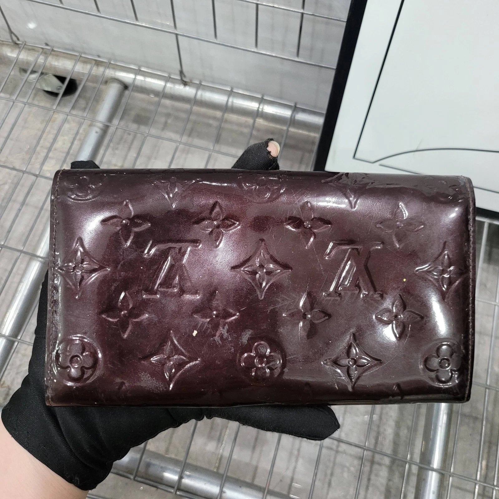 Louis Vuitton Women's Cherry Embossed Patent Long Folded Wallet