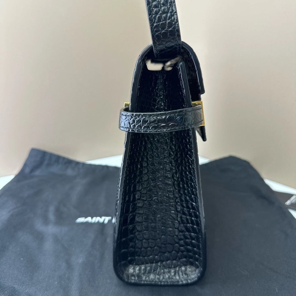 YSL Manhattan Medium Black Gold Shoulder Bag For Women