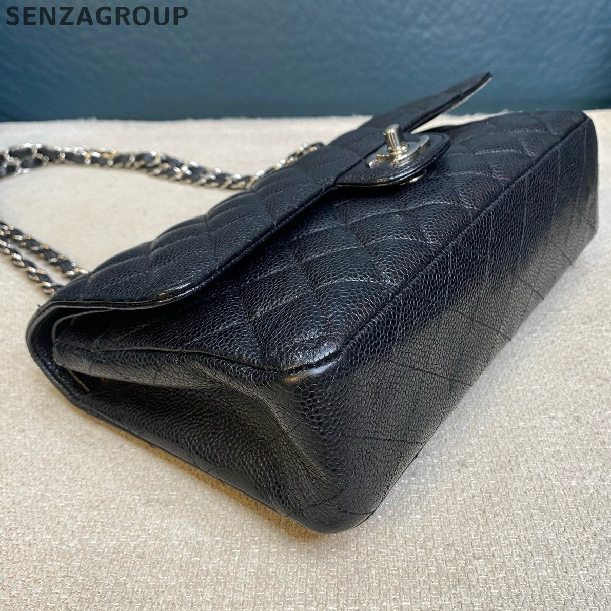 Chanel Medium Classic Flap Black Silver Chain Shoulder Crossbody Bag