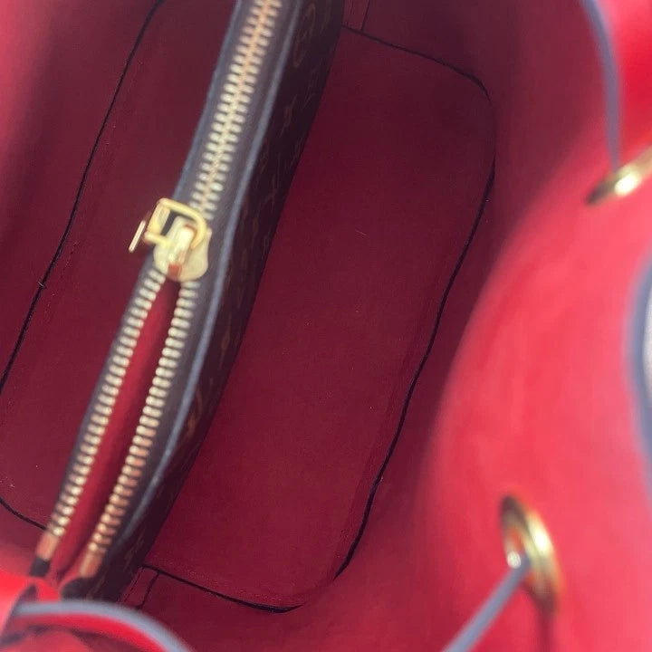 Louis Vuitton Monogram Red Medium Bucket Bag For Women