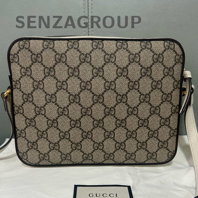 Gucci Horsebit 1955 Shoulder Bag White Gold Classic Women Crossbody