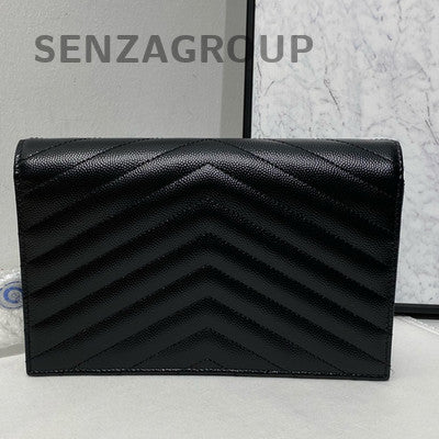 Saint Laurent Black Gold Envelope Chain Shoulder Crossbody Bag Classic