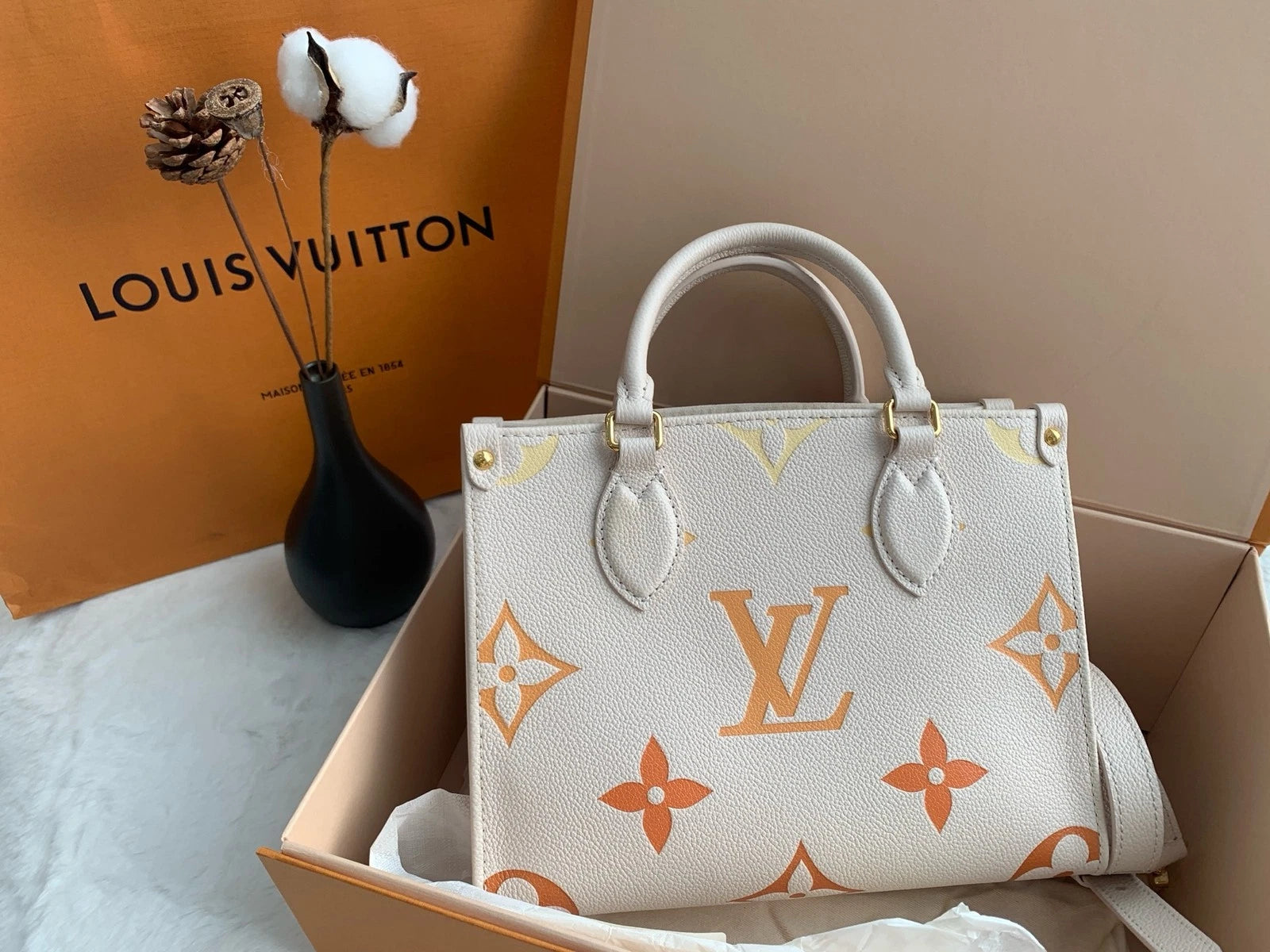 Louis Vuitton Canvas OnTheGo Tote Bag For Women