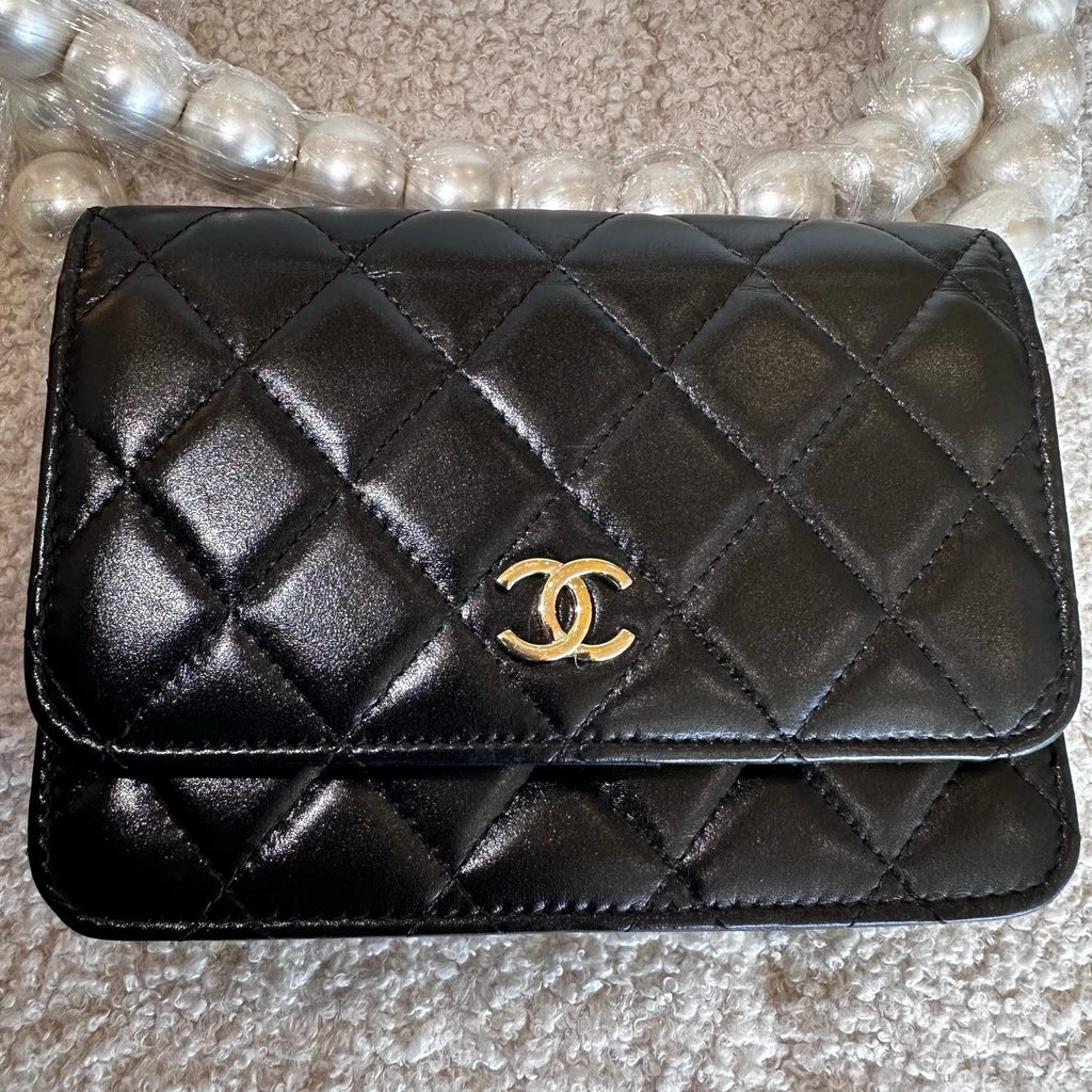 CHANEL Pearl Chain WOC Crossbody Bag For Women