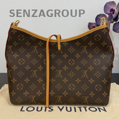Louis Vuitton Monogram Carryall PM Shoulder Bag Brown Gold Hardware