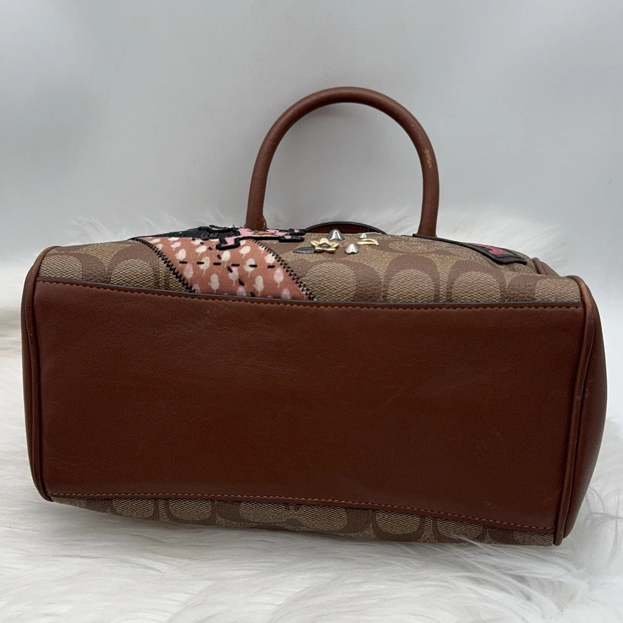 Coach Brown Signature Boston Crossbody Handbag Shoulder Bag For Women