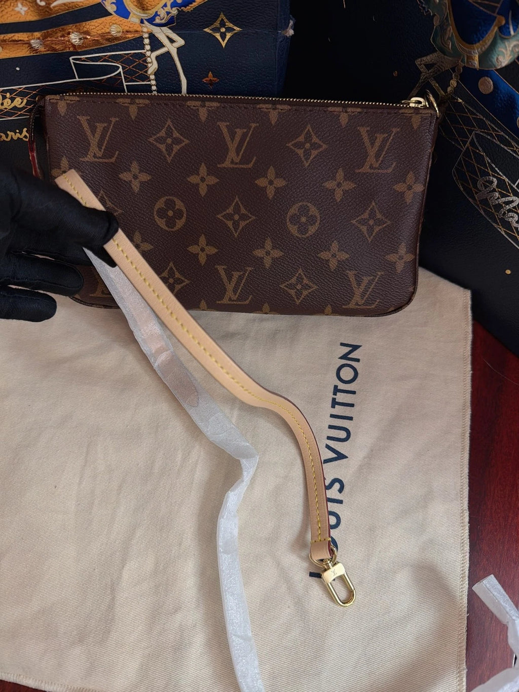 Louis Vuitton Monogram Canvas Shoulder Bag Brown Gold Hardware Women